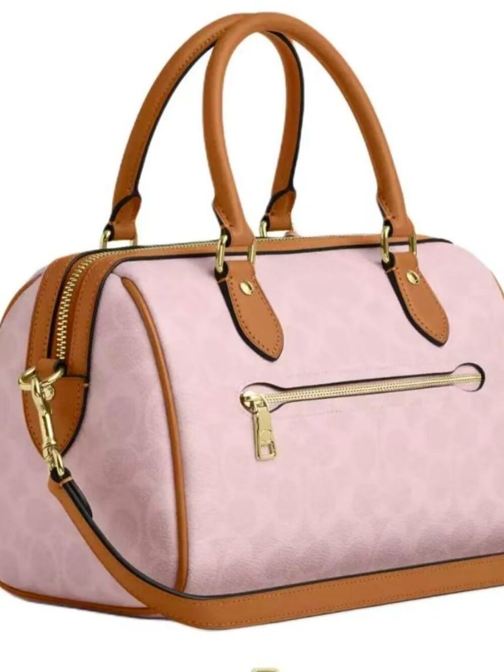 Coach Medium Rowan Satchel In Signature Canvas Powder Pink With Charms - Picture 4 of 11